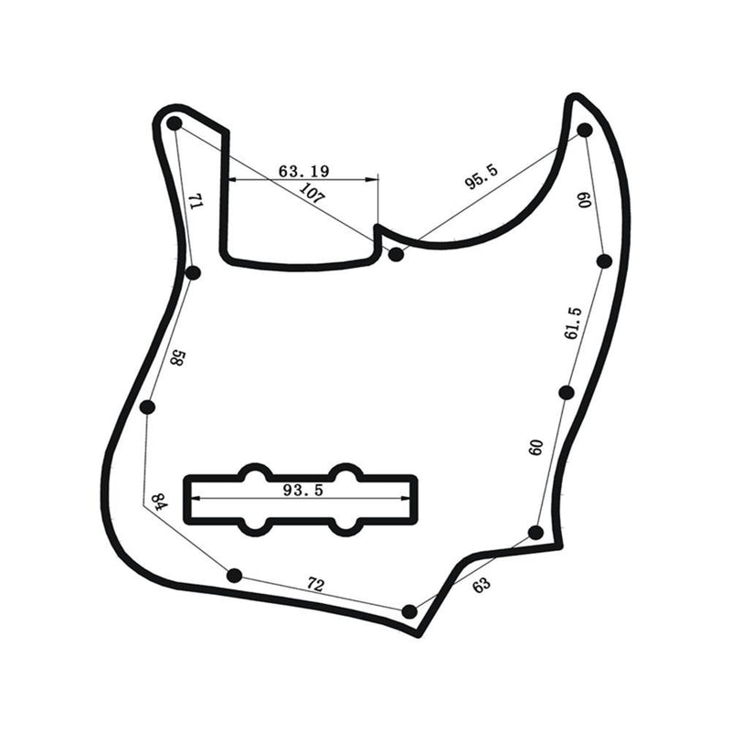 Alnicov JB Pickguard JB Electric Bass Pickguard JB Style Shell Pattern Pickguard Replacement