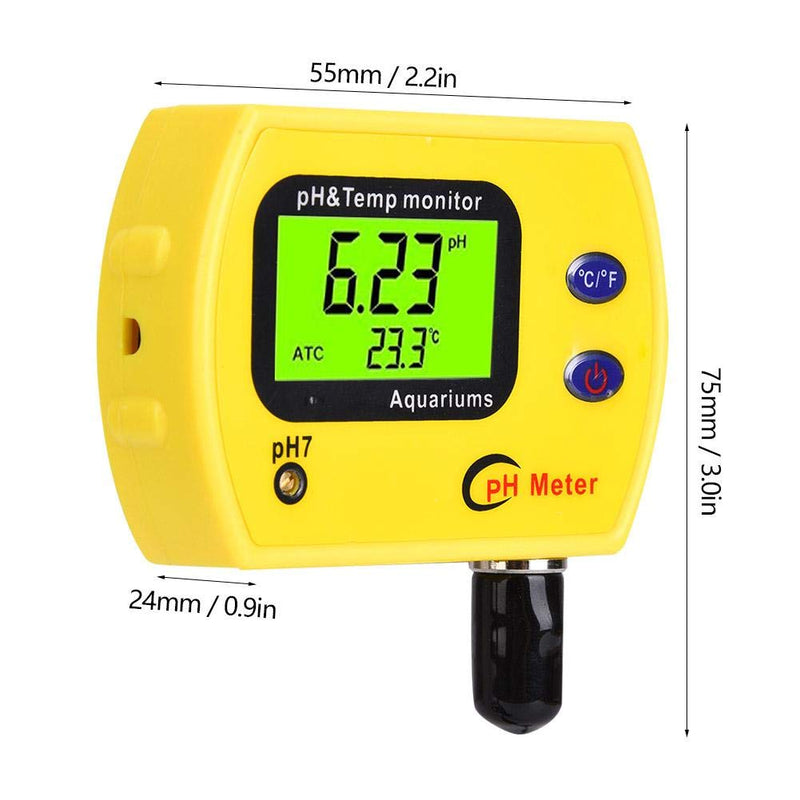Digital PH Meter, 2-in-1 Portable PH Water Quality Test Meter with - 50°C-70°C (- 58°F-158°F) Temperature Measurement, 0.00-14.00PH PH Measurement for Drinking Water, Pool, Hydroponics, Aquarium.(US) Us
