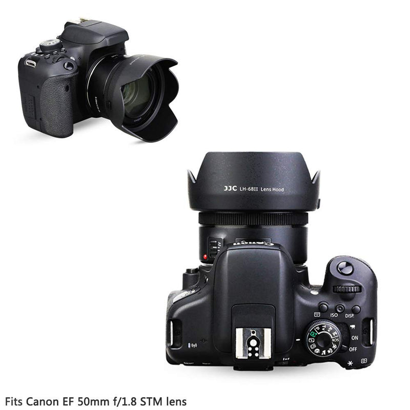 50mm Reversible Lens Hood Shade Fit for Canon EF 50mm f/1.8 STM Lens Replaces Canon ES-68 Hood Tulip Flower Design -Black Flower Shape Design Replace Canon ES-68 for EF 50mm f/1.8 STM