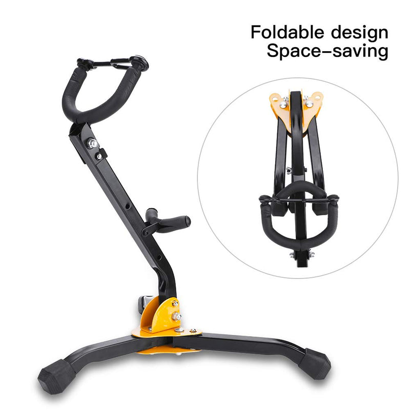 POCREATION Anti-Rust Saxophone Stand, Adjustable Sax Stand, Metal Foldable Sax Tripod Stand for Both Alto and Tenor Sax