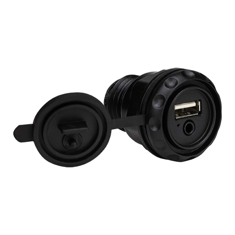 Waterproof dash mounted USB and 3.5mm input with RCA and USB extension cable, PSAP2