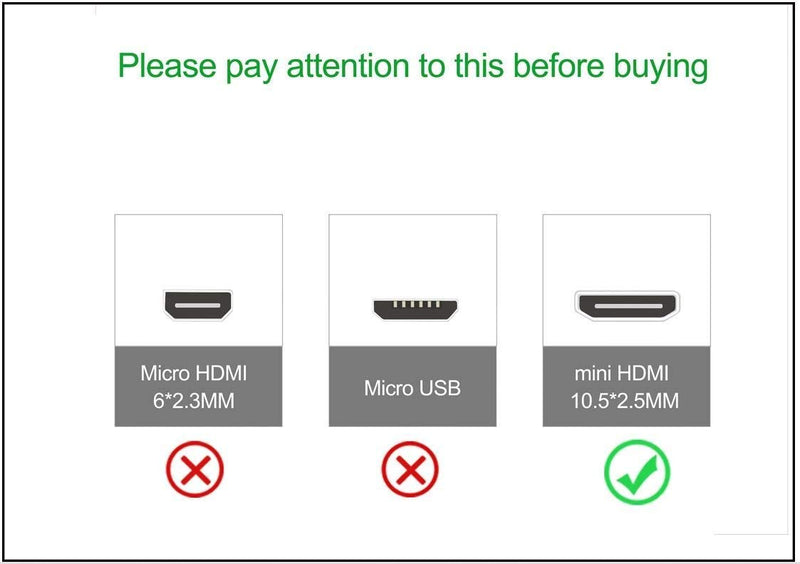 BRENDAZ High Speed HDMI Mini HDMI to HDMI Cable, HDMI HDTV (A) with Mini HDMI Connector (C) Cable for Nikon D3300 D3200 D5300 D5600 D7000 D7100 D7200 D3 D300s D3x DSLR Camera. (10-Feet) 10-Feet