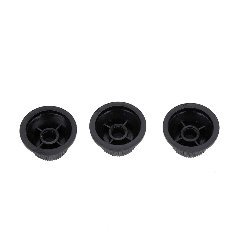 Musiclily Pro Metric Size 18 Splines 1 Volume 2 Tone Strat Style Knobs Set for Asia Import Guitar Bass Split Shaft Pots, Black