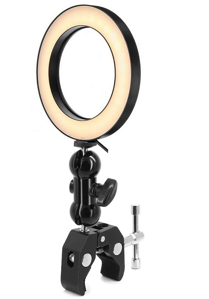 Streaming Light,Portable Ring Light 6'' USB with Clamp Mount for YouTube,Drawing,Calligraphy,Photography,Makeup,Reading - Acetaken