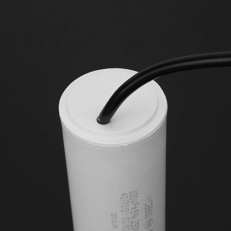 CBB60 Run Capacitor with Wire Lead 250V AC 100uF 50/60Hz Run Round Capacitors for Motor Air Compressor, Air Conditioners, Compressors and Motors - Heat Resisting, Low Leakage and Low Impedance