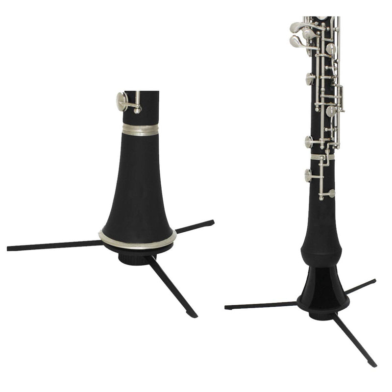Portable ABS Clarinet Stand Folding Oboe Tripod Stand Holder with Detachable 3-Leg Metal Support Wind Instrument Accessory