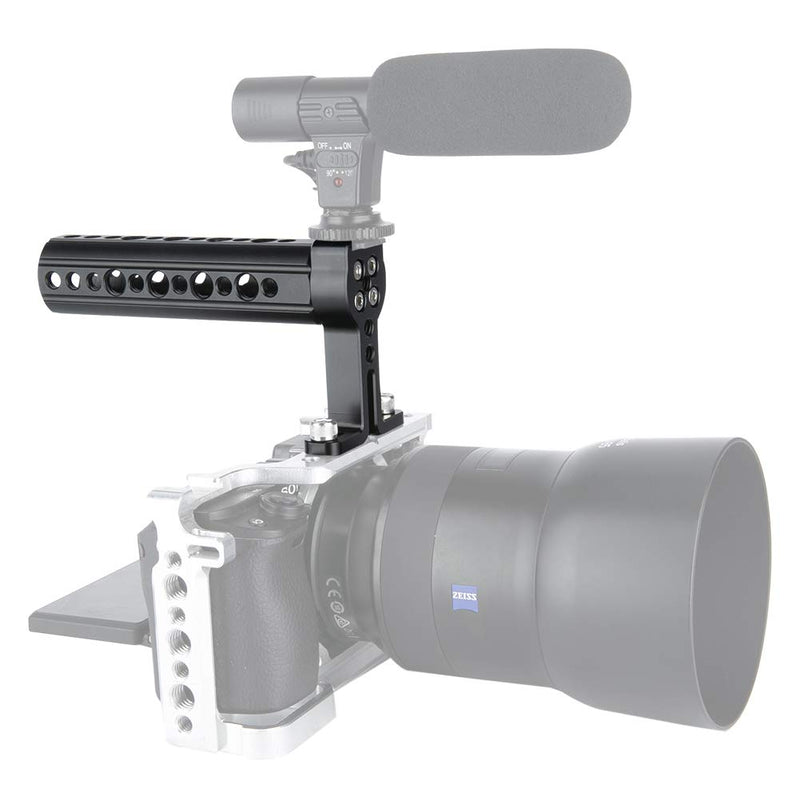 NICEYRIG Camera Top Handle with Cold Shoe Base, 1/4'' 3/8'' Thread for DSLR Cage - 071