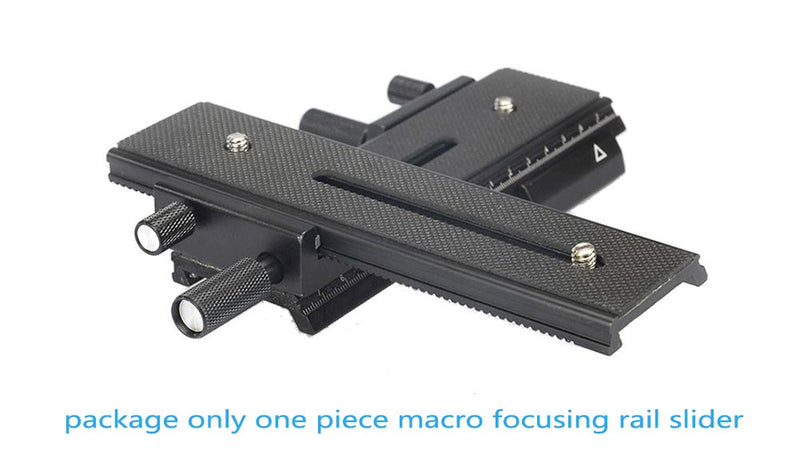 EXMAX® 16cm 2 Way Macro Shot Focusing Focus Rail Slider/Close-up Shooting 1/4 Quick Screw Release Mount Camera Flash Support Plate