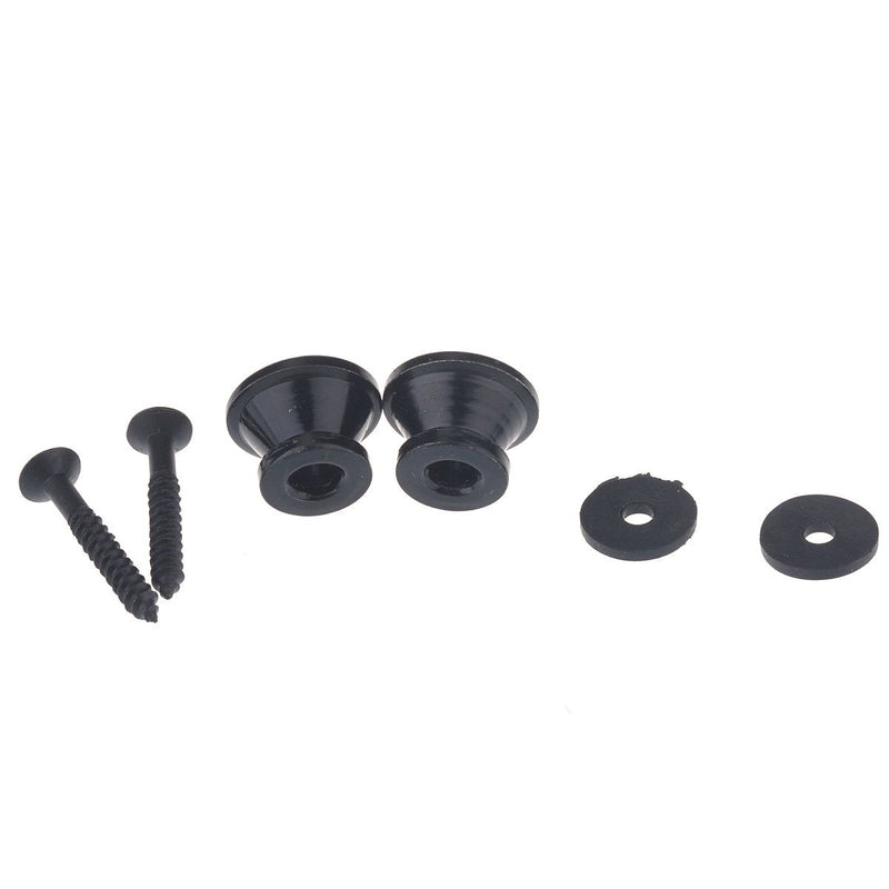 Musiclily Metal Guitar Small Strap Buttons End Pins for Fender Style Acoustic Electric Guitar Bass Ukulele,Black(Pack of 2) Black