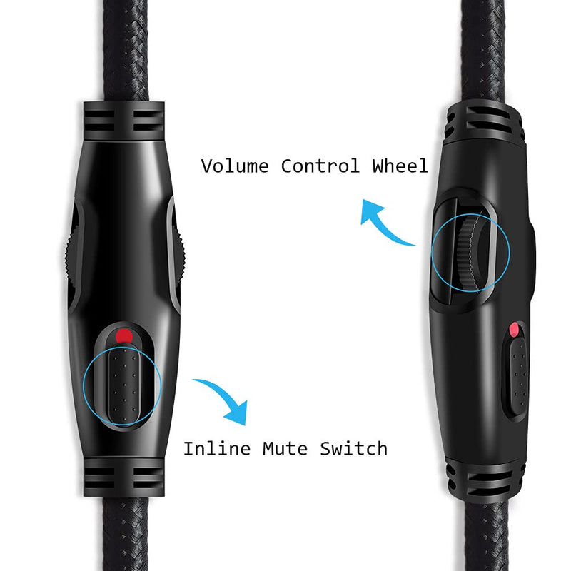 MJKOR Replacement Audio Aux Cable for HyperX Cloud Alpha and Cloud Mix Gaming headsets with Inline Mute & Volume Control (No Inline Mic) For Alpha-1.5M