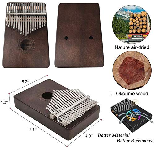 kalimba thumb piano 17 key musical instruments for adults mbira portable finger piano marimba clear calimba case accessories kit gift