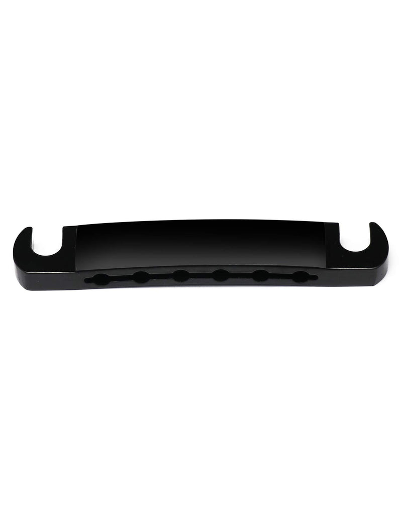 Metallor Tune-O-Matic Style Guitar Stop Bar Tailpiece for LP Les Paul SG Style Electric Guitar Parts Replacement. (Black) Black