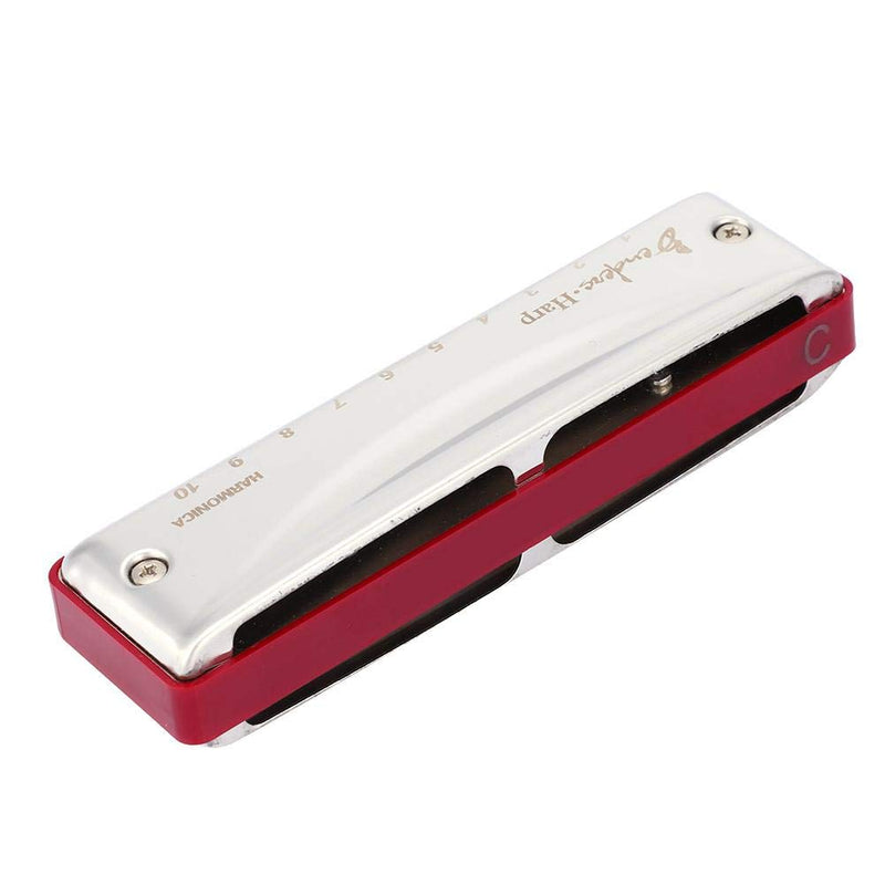 T best Harmonicas, KONGSHENG Benders Harp 10 Hole 20 Tone Blues Beginner Harmonica in the Key of C purplish red