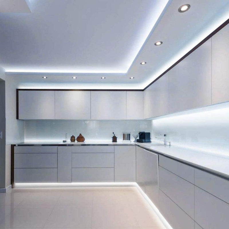 [AUSTRALIA] - JOYLIT White LED Strip Lights 12V, 16.4ft 300LEDs SMD5050 Non Waterproof Dimmable 0.2ft Cuttable 6000-6500K Daylight LED Tape Light for Room Ceiling Wall Backlight Daylight White-16.4ft 