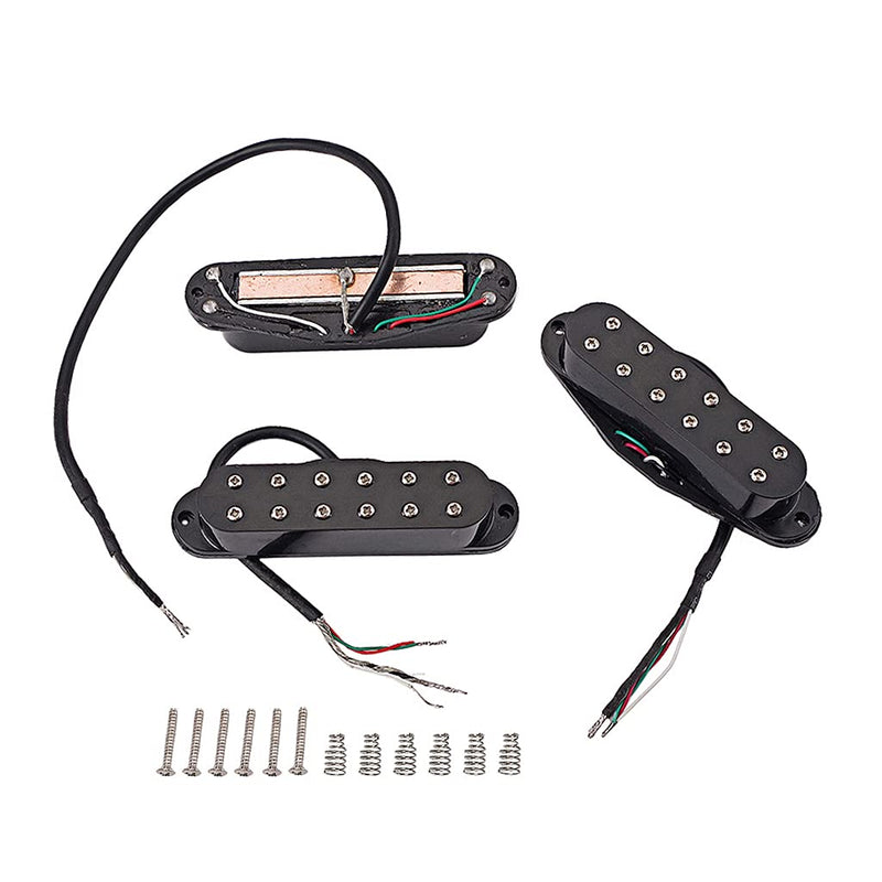 Alnicov 3PCS Guitar Mini humbucker Pickups,Neck Middle Bridge SSS Pickups Set for Strat ST Style Guitar Accessory(Black)