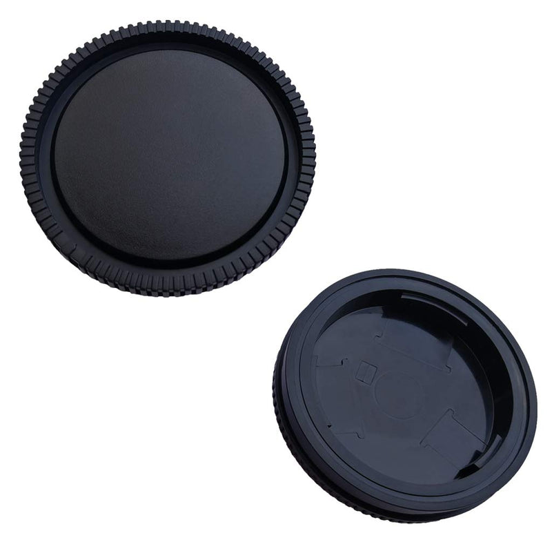 Rear Lens Caps & Camera Body Cap Cover Fit for Sony E-Mount NEX Cameras A7 II/III A7R III A9 A7 A7R A7S A6600 A6500 A6400 A6300 A6100 A5100 NEX-7 NEX-6 NEX-5T NEX3 NEX-5R[2 Sets]