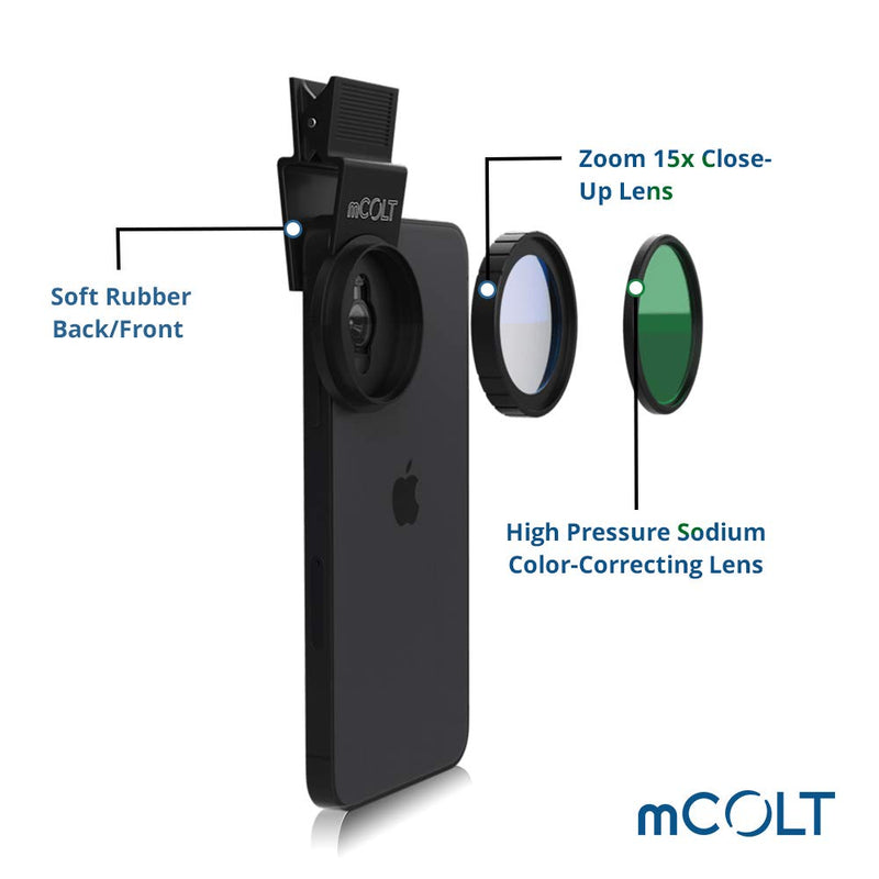 mCOLT Grow Room Tent Camera Lens Filter for LED Blurple Light Full Spectrum - Fits Any Phone, iPad or Tablet - Blocks Purple Light See Natural Colors - mCOLT USA