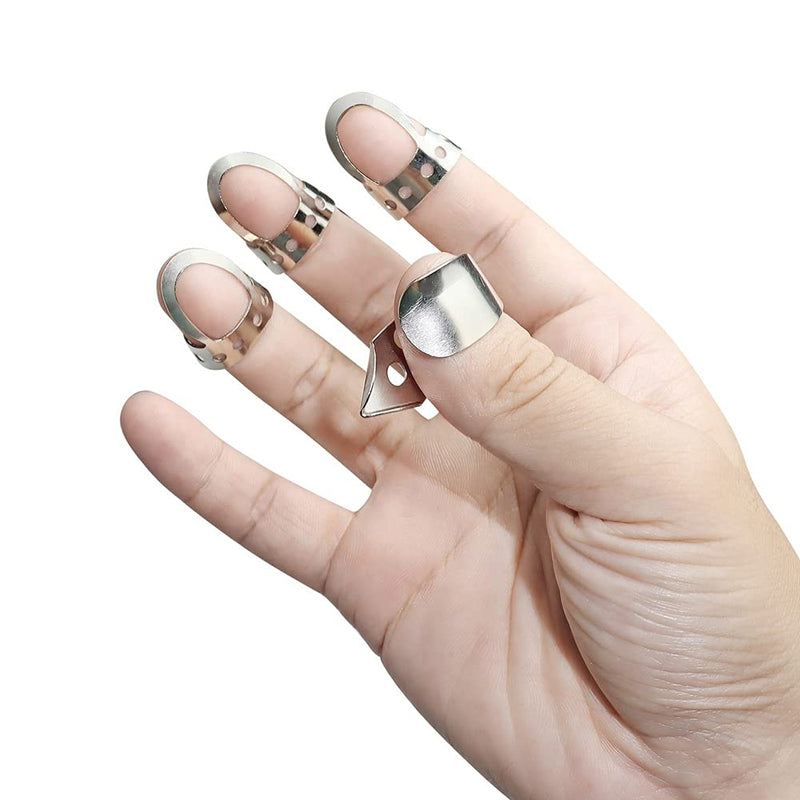 [AUSTRALIA] - Alnicov Stainless Steel Tone Bar Guitar Lap Slide Solid Roundnose Tone bar with 3 Finger Pick + 1 Thumb Pick for Guitar Bass(Chrome) Chrome 
