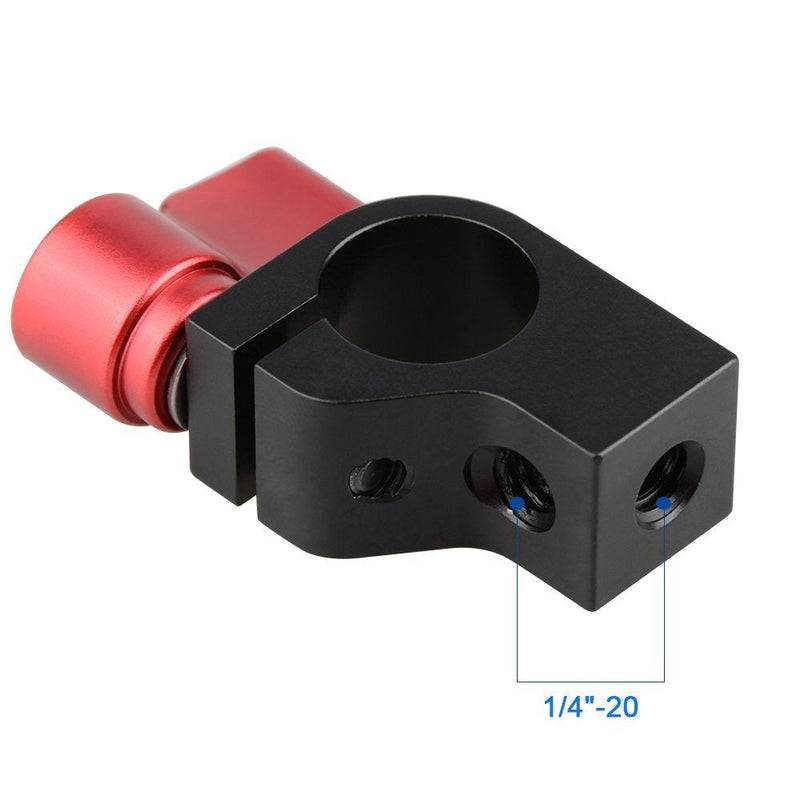 [AUSTRALIA] - CAMVATE 15mm Single Rod Clamp with Two 1/4"-20 Screw Hole for Camera DSLR Rail System(Red, 2 Pieses) - 1781 