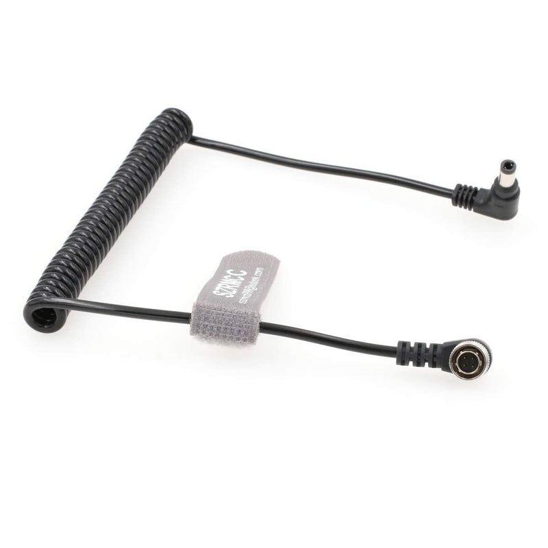 SZRMCC DC 2.5mm to Right Angle Hirose 4 pin Male Coiled Power Cable for Sound Devices 688 644 633 Zoom F4 F8 Zaxcom