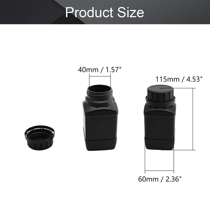 Othmro Plastic Lab Chemical Reagent Bottle, 250ml Wide Mouth Sample Sealing Liquid/Solid Storage Bottles, Black 1pcs 1pcs 250ml black