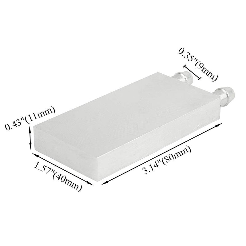 BXQINLENX Aluminum Water Cooling Block for CPU Graphics Radiator Heatsink 40x 80mm White