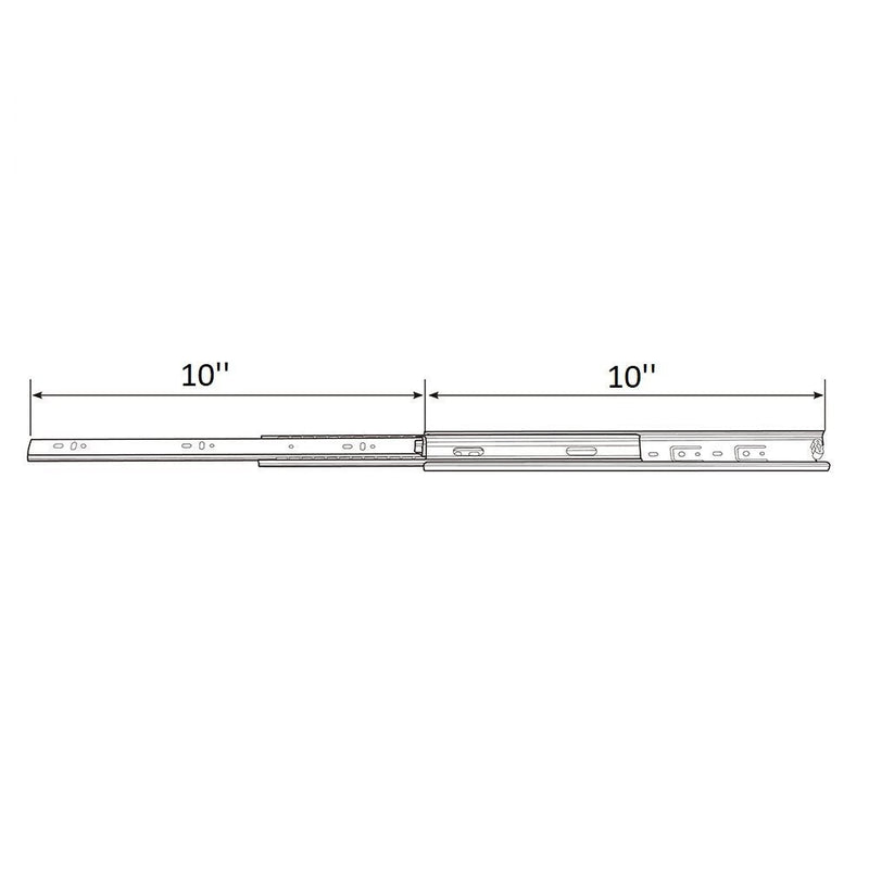Zengest Full Extension Less Noise Ball Bearing Drawer Slides, 10 Inches, 1-Pair 10 Inch