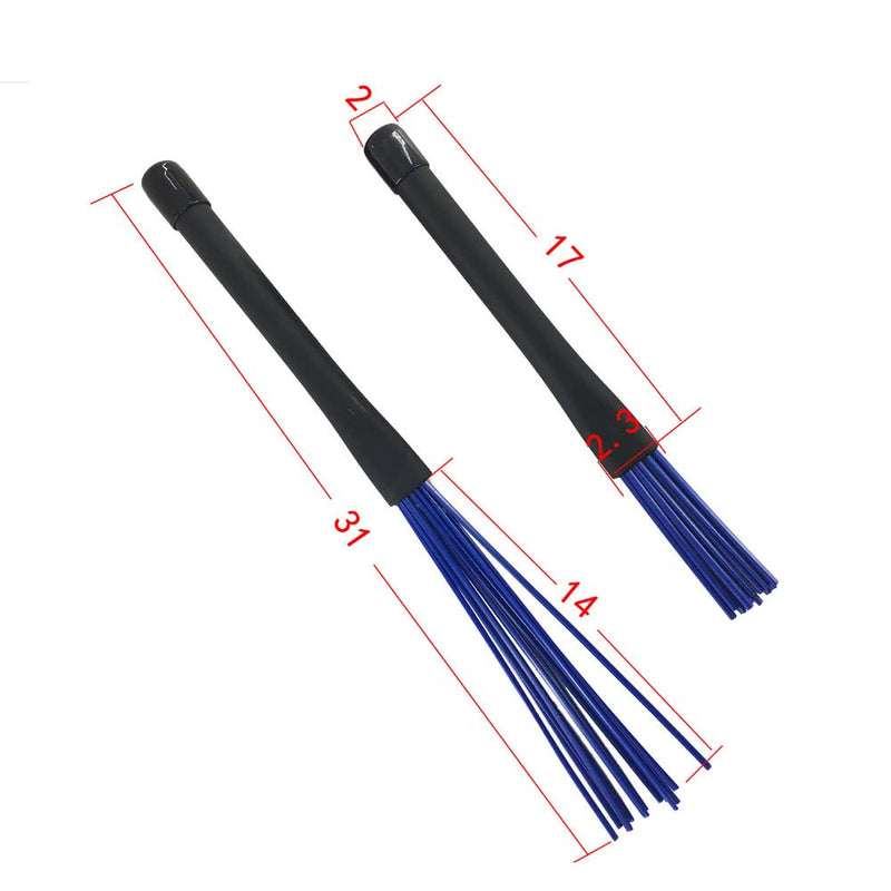 Jiayouy Retractable Drum Brushes Set 1 Pair Drum Wire Brushes and 1 Pair Nylon Brushes set for Cajon Jazz Acoustic Drummer Playing Music Lover