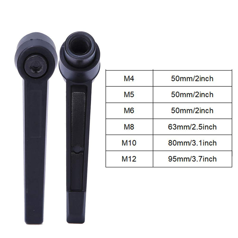 4Pcs Clamping Lever Handle M4/5/6/8/10/12 Level Adjustable Handles Knob Female Thread Machinery Adjustable Handle Clamping Handle Lever (M8) M8