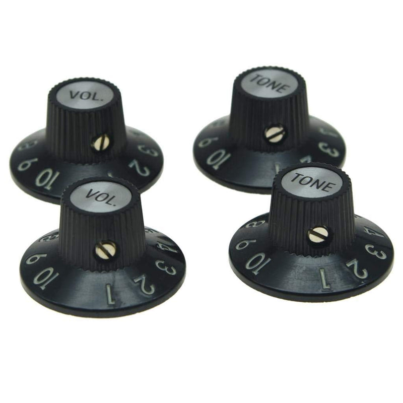 KAISH Set of 4 Witch Hat Knobs with Set Screw Guitar Knobs 2 Volume 2 Tone for 72 Telecaster Custom or Amplifiers