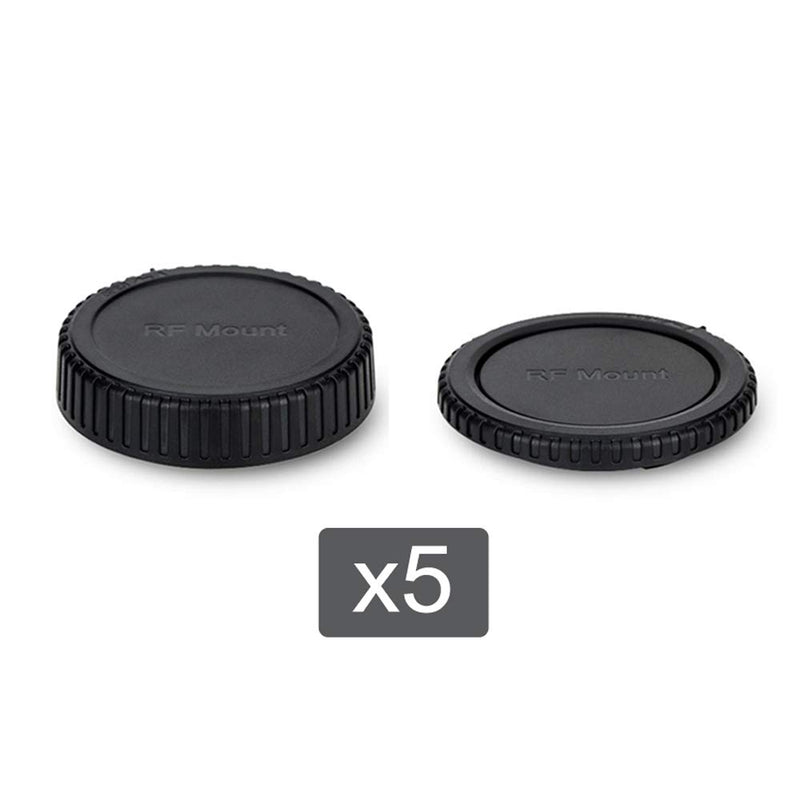 Rear Lens Cap & Body Cap Cover Fit for Canon RF Mount for Canon EOS R RP Replace RF Rear Lens Cap & R-F-5 Body Cap -5 packs 5 Packs