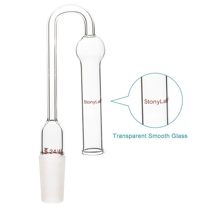 stonylab Glass U-Shaped Drying Tube, Borosilicate Glass 360 Degrees Bent Drying Tube with Inner 24/40 Standard Taper Joint for Organic Synthesis Chemistry Laboratory Lab Supply