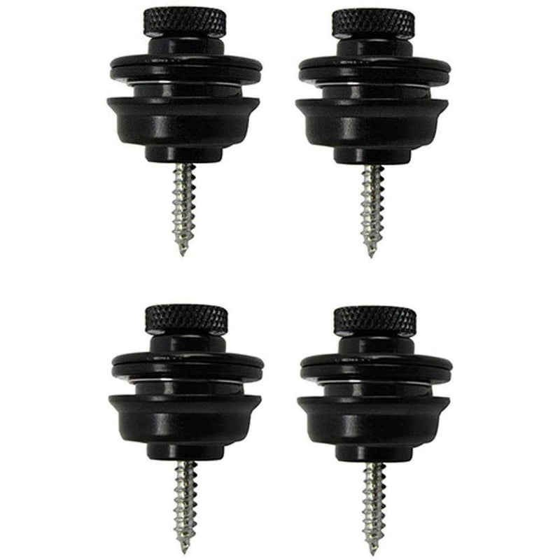 4 Pcs Guitar Strap Buttons, Guitar Belts Buckle Button Thread For Acoustic Electric Bass Guitar Strap Parts Accessories, Black