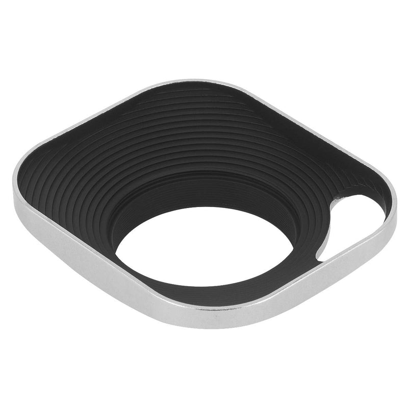 Haoge LH-W39P 39mm Square Metal Screw-in Lens Hood Hollow Out Designed with Cap for Leica Rangefinder Camera with 39mm E39 Filter Thread Lens Silver