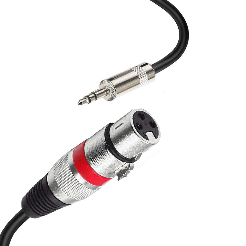 [AUSTRALIA] - 3.5mm to XLR, FAOTUR 1/8" TRS Male to XLR Female Stereo Microphone Audio Cable, for iPhone, iPad, Computer, Video Camera and More - Black（5Feet） 