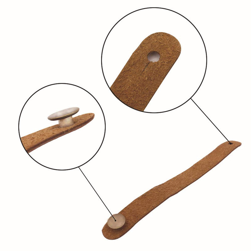 4 Pieces PU-Leather Guitar Headstock Strap Tie Guitar Neck Strap Button Headstock Adapter