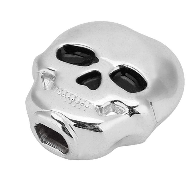 6Pcs Tuning Peg Cap, Skull Shape Guitar Tuning Peg Tuners Machine Heads for Folk Electric Guitar(Silver) Silver