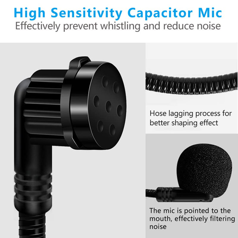 2Pcs Microphone Headset Mic, Flexible Wired Boom for Voice Amplifier, 3.5mm Connector Jack Headset Microphone for Singing, Speaking, Teachers, Coaches, Presentations, Seniors and More
