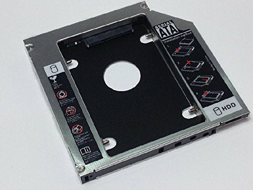 HIGHROCK SATA 2nd HDD Caddy Case Tray for 12.7mm Universal CD/DVD-ROM Optical Bay Drive Slot (for SSD and HDD)