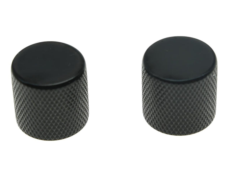 Dopro Set of 2 Black 18mm Guitar Bass Flat Top Knobs Barrel Knobs for Tele Telecaster or Bass Guitars