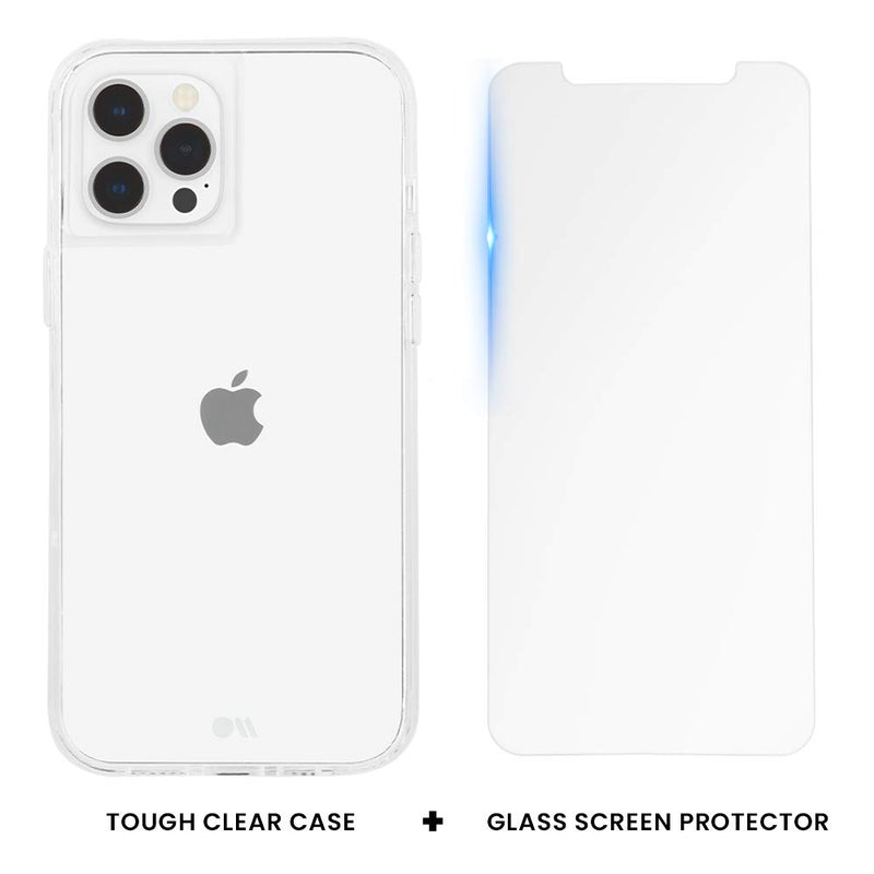 Case-Mate - Protection Pack - Tough Clear Case & Screen Protector for iPhone 12 and iPhone 12 Pro (5G) - 10 ft Drop Protection - 6.1 Inch iPhone 12 / iPhone 12 Pro Bundle Clear