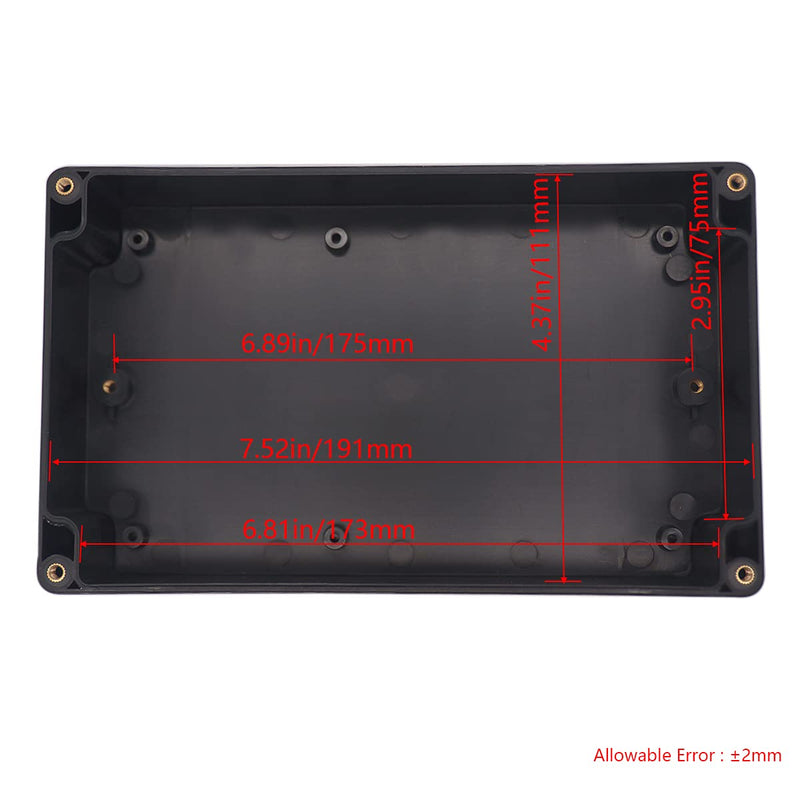 Otdorpatio Project Box IP65 Waterproof Junction Box ABS Plastic Black Electrical Boxes DIY Electronic Project Case Power Enclosure 7.87x4.72x2.2 inch (200x120x56 mm) 7.87"x4.72"x2.2"