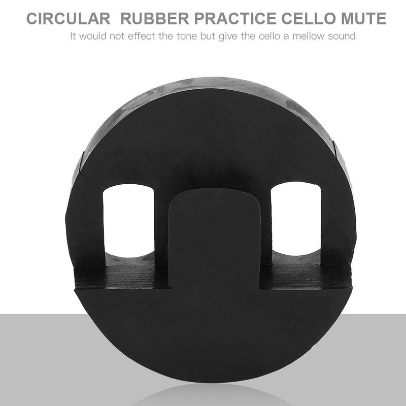 Cello Mute, Round Rubber Practice Mute Upgrade Spare Part for Cello Musical Instruments Black Cello Accessory