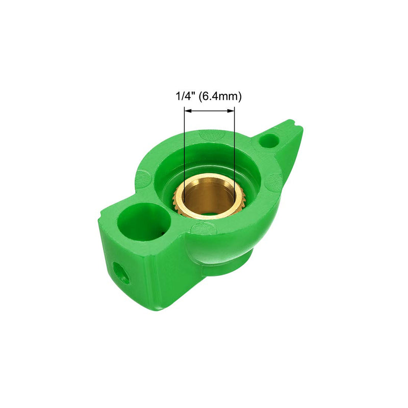 sourcing map 2pcs 6.4mm Shaft Hole Potentiometer Knobs for Volume Adjustment Guitar Knob with Set Screw, Green