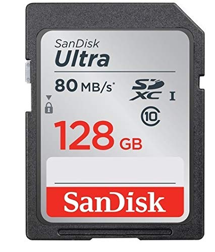 SanDisk 128GB SDXC SD Ultra Memory Card Class 10 Works with Sony Cyber-Shot DSC-W800, W830, W810 Digital Camera (SDSDUNC-128G-GN6IN) Bundle with 1 Everything But Stromboli Multi-Slot Card Reader Class 10 128GB