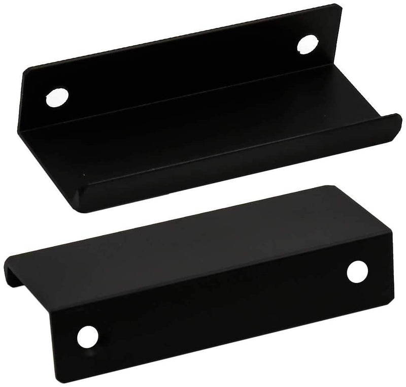LC LICTOP 80mm/3.15" Black Mount Finger Edge Pull Concealed Handle for Home Kitchen Door Drawer Cabinet(6Pcs) 80mm/3.15"