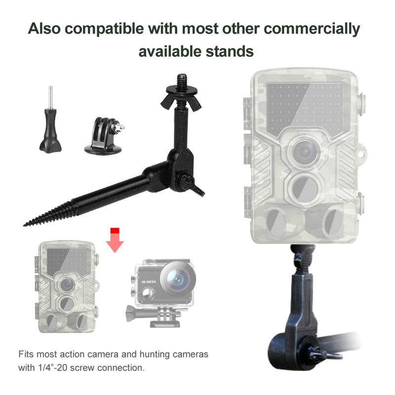 NUOBAKE Hunting Trail Camera Tree Mount Trail Hunting Camera Tree Mount with 1/4 Inch Screw Trail Camera Tree Holder Screw Mounting Bracket Camera Accessory Tree Stand (2 Pieces Kit)