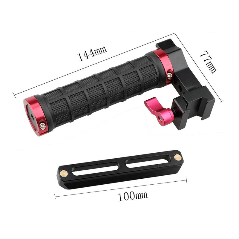 CAMVATE Quick Release Rubber Grip Top Handle with NATO Rail for Blackmagic Pocket Cinema Camera (Red) Red