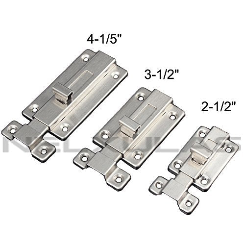 NELXULAS Stainless Steel Door Latch Sliding Lock Barrel Bolt (4-1/5") 4-1/5"