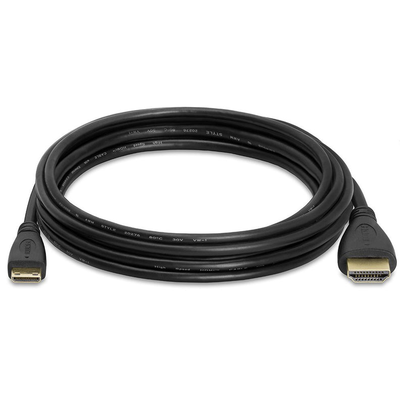 Cmple - High-Speed Mini HDMI to HDMI Cable (HDMI to Mini HDMI) 4K Ready - 10 Feet, Black 10FT